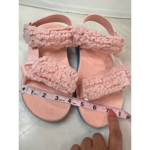 Melissa Papette Pink Fluffy Rider Faux Shearling Sandal size 9 - Picture 4 of 7